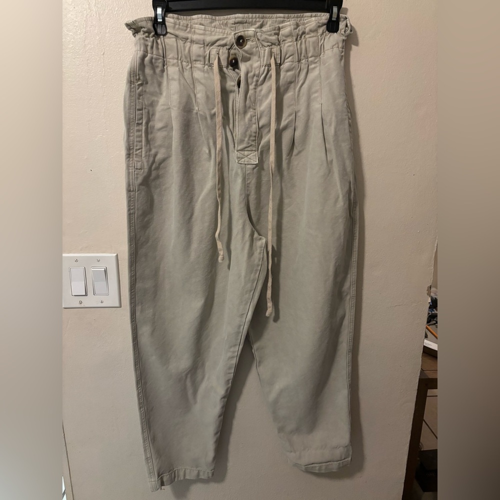 High waisted Khaki casual pants